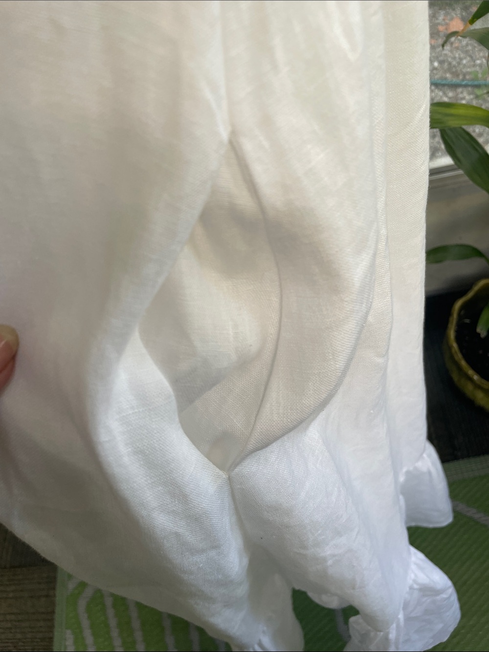 WHITE LINEN REFORMATION DRESS BUCATINI SZ 10 - Picture 8 of 9
